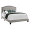 Monarch Specialties Bed, Queen Size, Platform, Bedroom, Frame, Upholstered, Linen Look, Wood Legs, Grey, Chrome I 5936Q - alternate 1